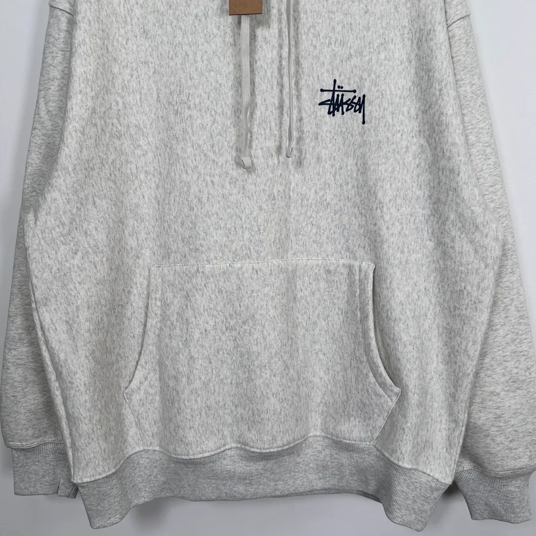 Graffiti word sweatshirt Stussy FW24 BUILT IN USA HOODIE English logo on the back plus velvet hooded sweatshirt/hoodie black gray dark blue S-XL