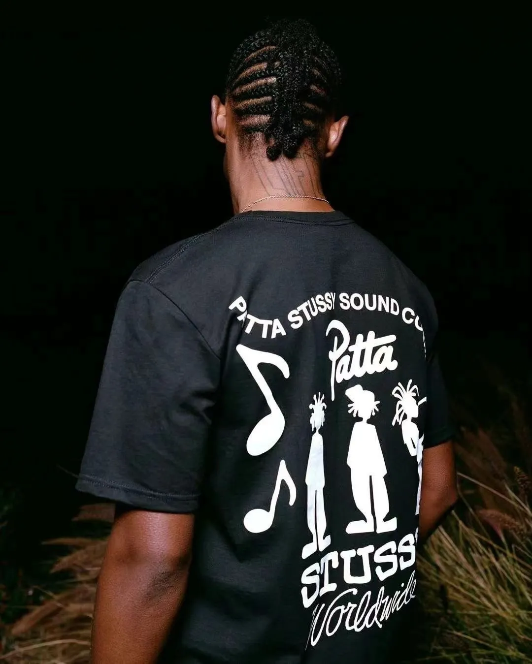 STUSSY X PATTA joint model SS24 TEE musician T-shirt black and white S-XL