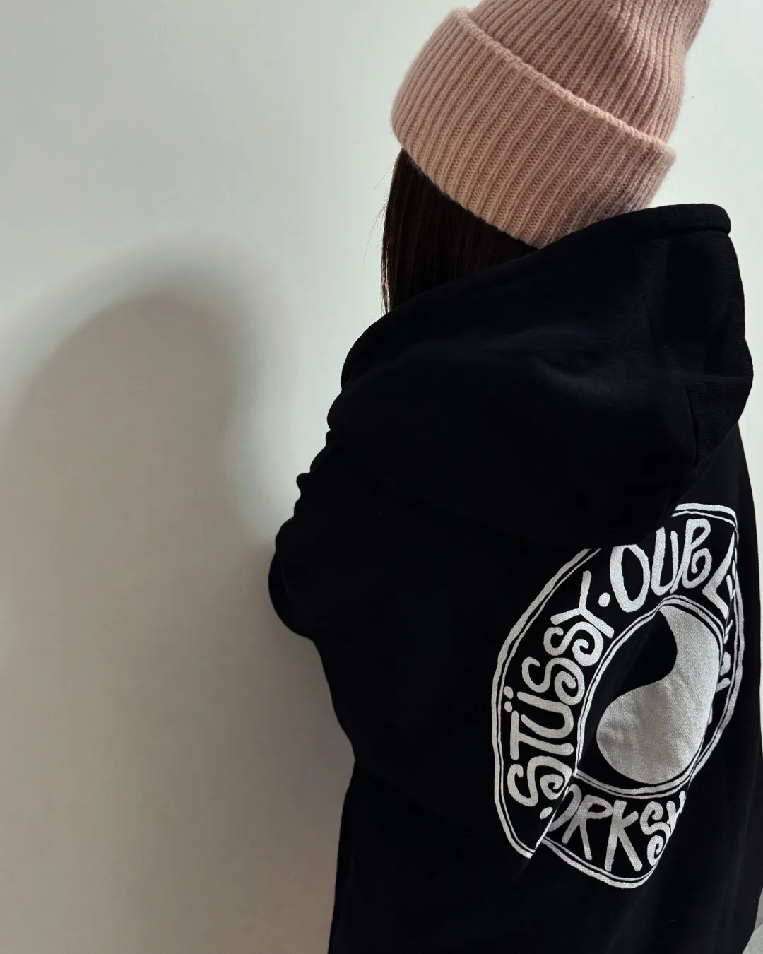 Tai Chi hoodie Stussy x OUR LEGACY joint model FW24 WORK SHOP BUANA HOODIE PIGMENT DYED yin and yang pattern logo sweatshirt black and white S- XL
