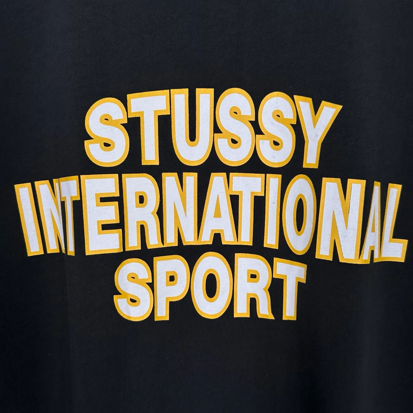 Contrast color collar T-shirt STUSSY SS25 HEAVY JERSEY CREW High weight knitted sports short-sleeved washed black beige S- XL