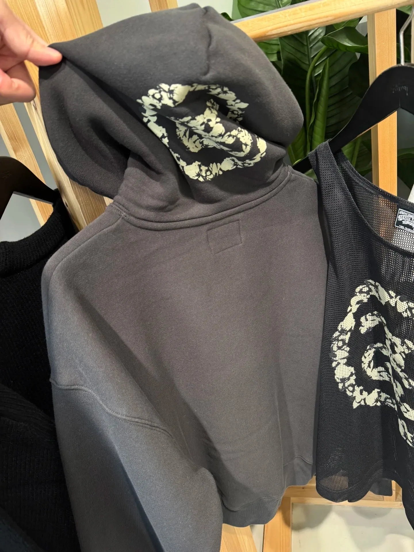 DT sweatshirt STUSSY X DENIM TEARS joint model SS25 GRAPHIC HOODIE sweatshirt/hoodie black gray S- XL