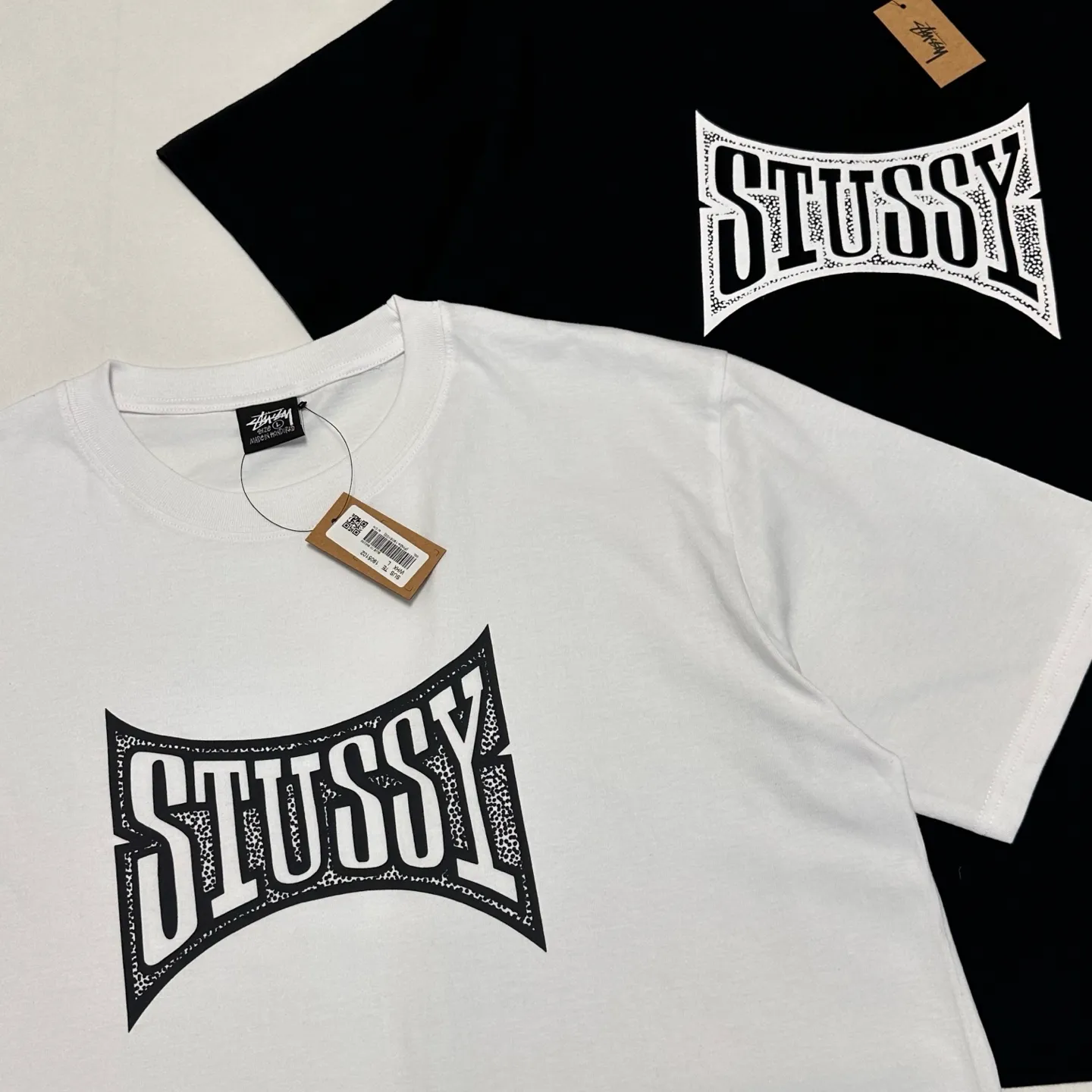 Champion flag T-shirt STUSSY FW24 CHAMPION TEE black and white S-XL