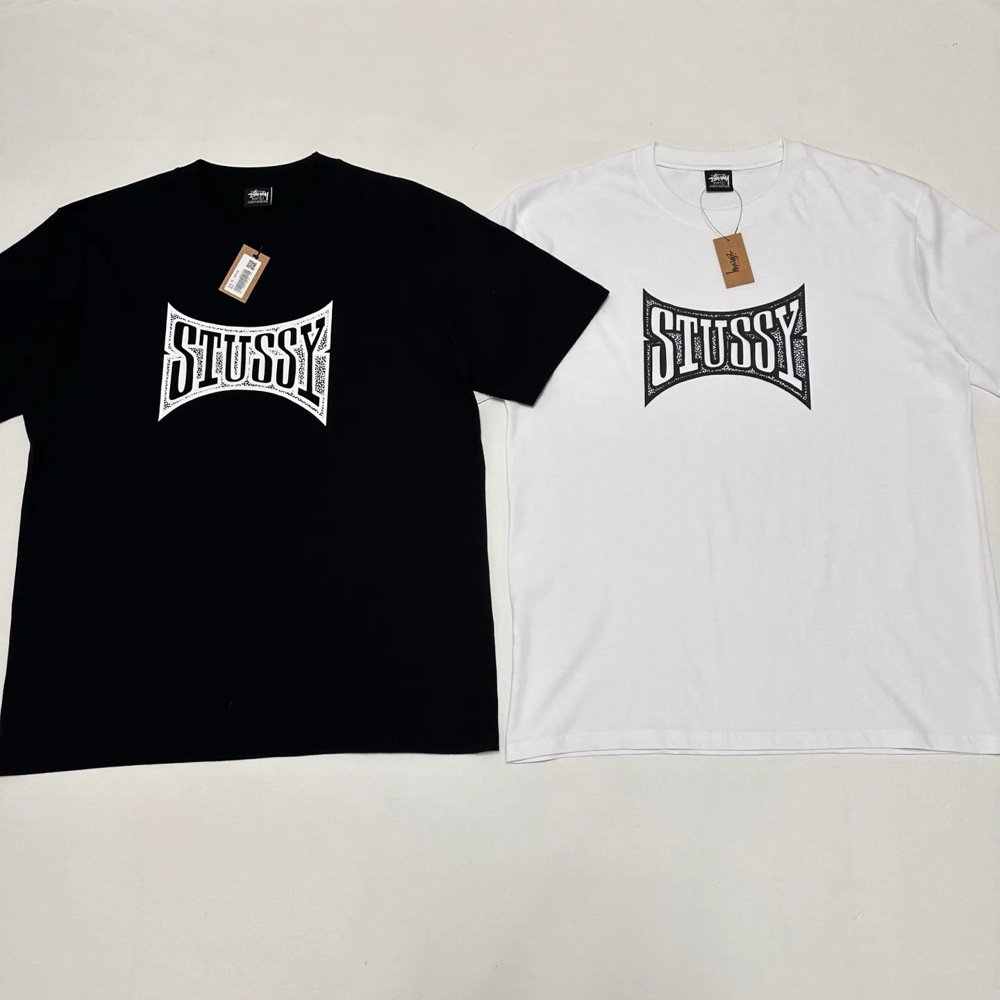 Champion flag T-shirt STUSSY FW24 CHAMPION TEE black and white S-XL