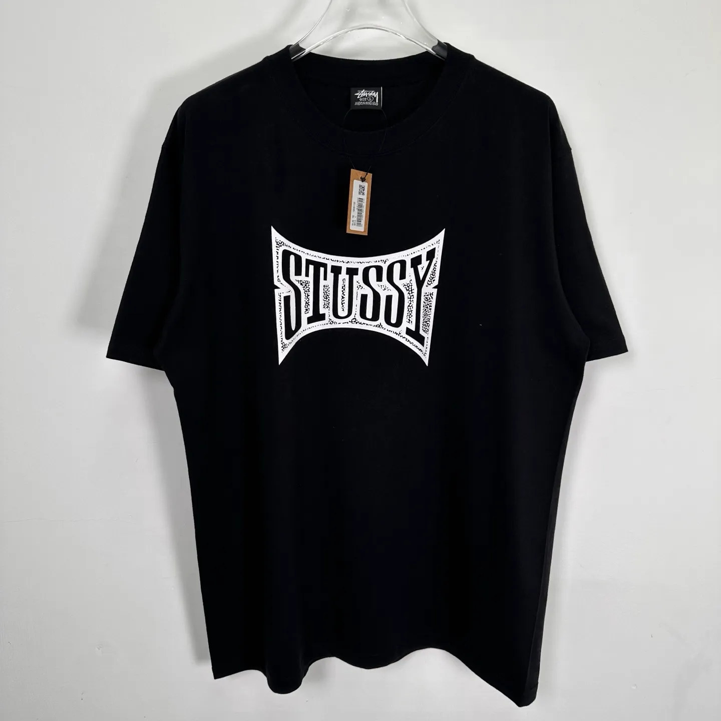 Replacement order and return of goods! Champion flag T-shirt STUSSY FW24 CHAMPION TEE black and white S-XL