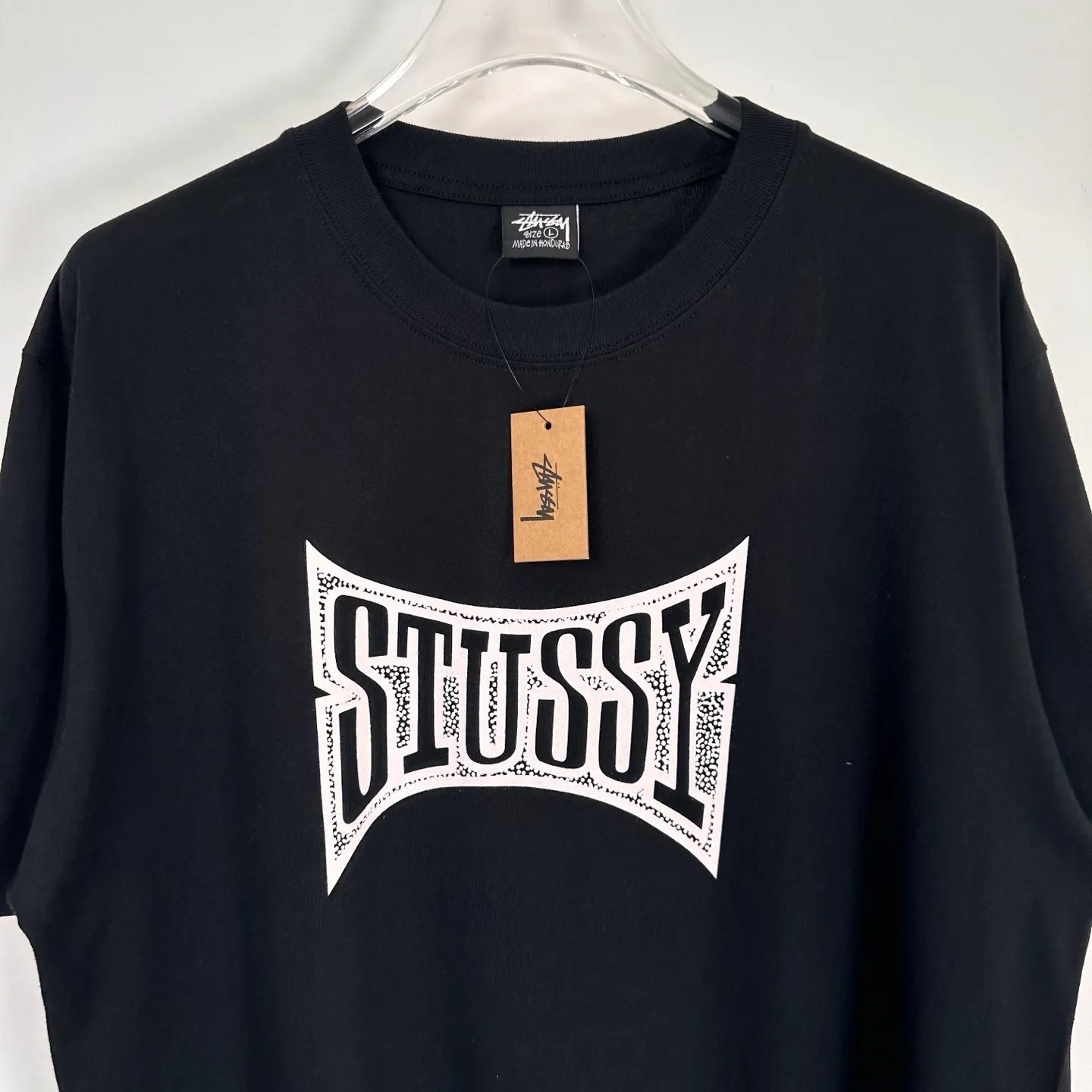 Replacement order and return of goods! Champion flag T-shirt STUSSY FW24 CHAMPION TEE black and white S-XL