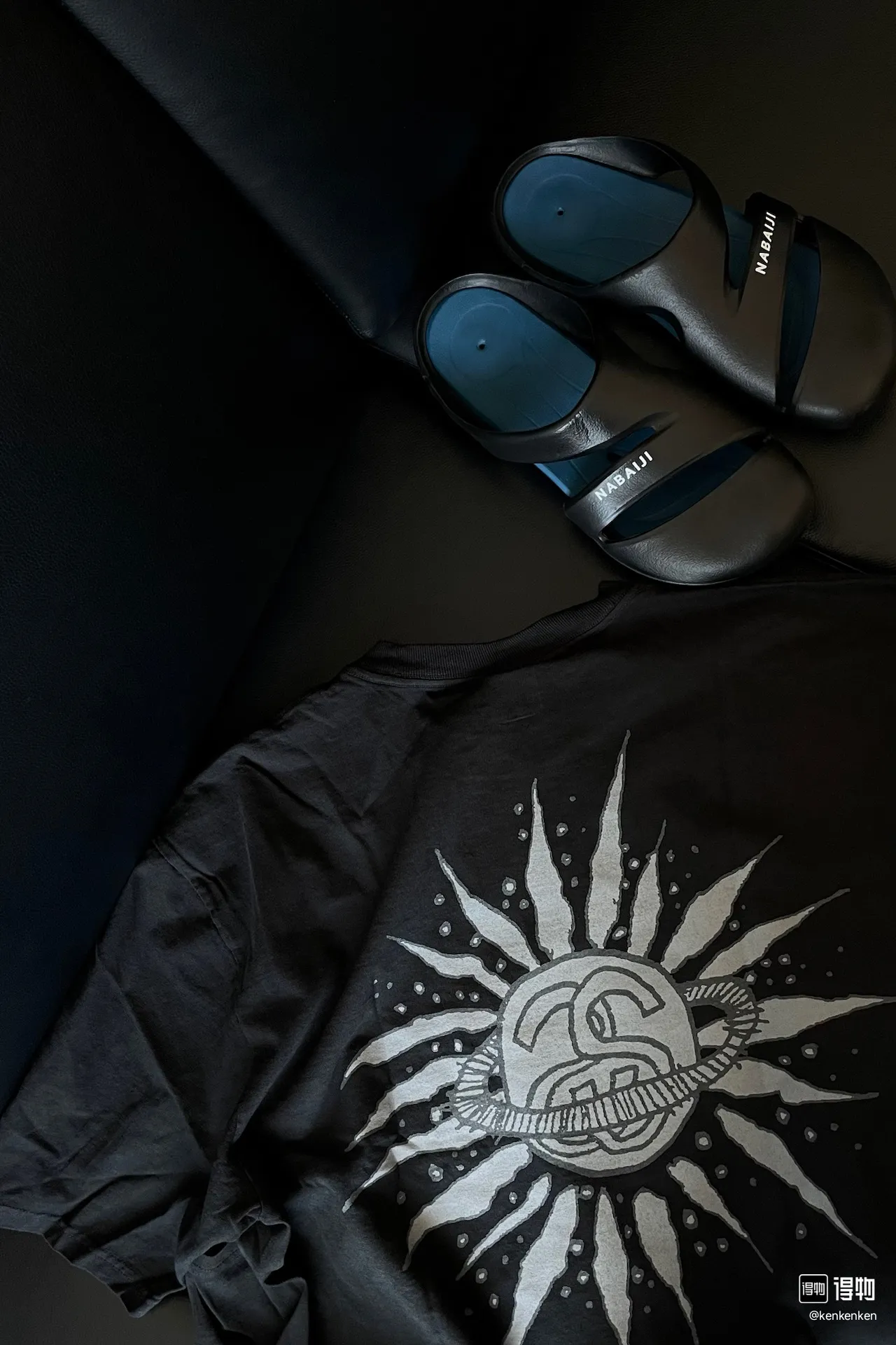 Sun T-shirt STUSSY SS25 LOOK BEYOND TEE PIGMENT DYED Double S sun short-sleeved TEE black and white S- XL