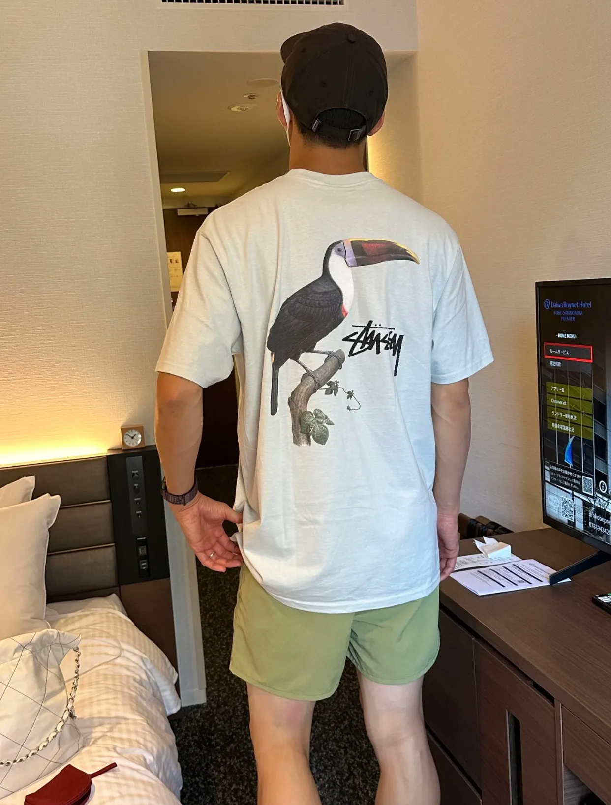 STUSSY SS24 Animal Series TOUCAN TEE Toucan T-shirt Black and White S-XL