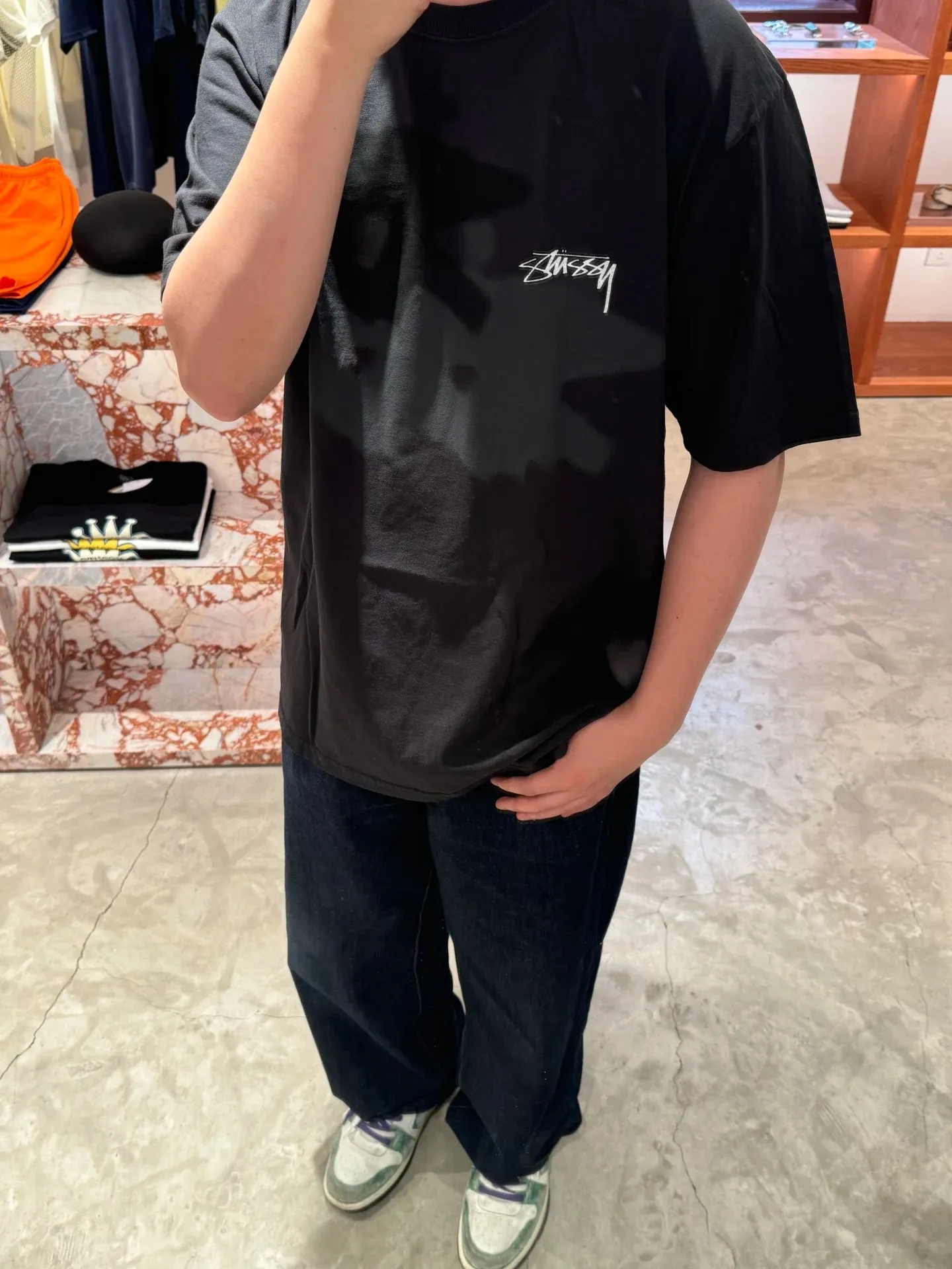 Surfer T-shirt STUSSY SS25 LOW TIDE TEE dyed design American retro short-sleeved black and white S-XL