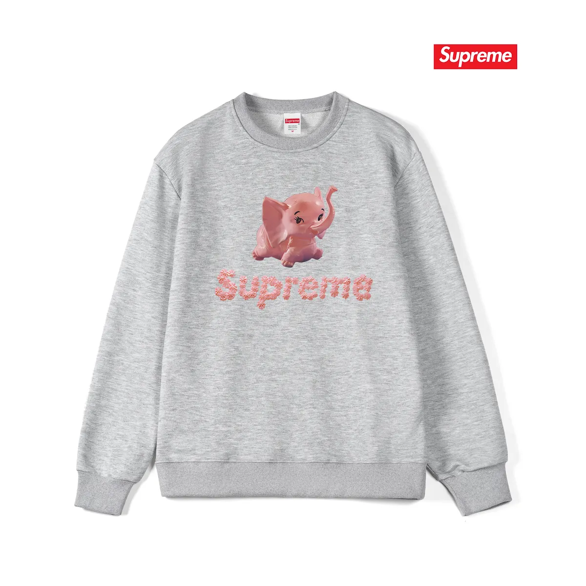 Style No. S1228 #terryp150💰 Plush 160💰 Sup Elephant Little Elephant Couple Round Neck Sweater Made of 400g large terry (drop shoulder large version) fabric, soft texture and no pilling Imported environmentally friendly printing glue The pattern is bright and three-dimensional Quality 💥Same style for men and women The upper body is trendy Color: Black White Gray Size: S M L XL XXL