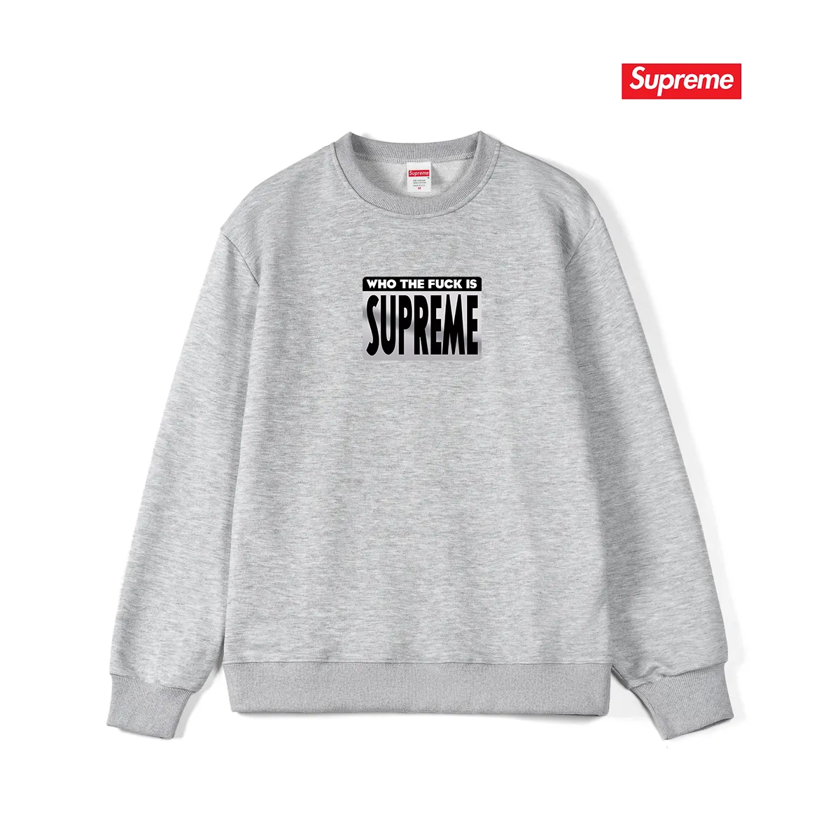 Model No. S1150 #terry p150💰 Velvet 160💰 Supreme 19SS Who The Fuck Tee Big BOX LOGO round neck sweatshirt Made of 400 grams of large terry (drop shoulder large version) fabric, soft texture and no pilling Imported environmentally friendly printing glue The pattern is bright and three-dimensional Quality 💥Same style for men and women The upper body is fashionable Color: black white gray Size: S M L XL XXL