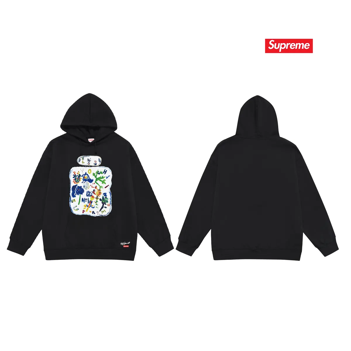 Style No. S2043 #terry P160💰 Velvet P170💰 Supreme x yohji yamamoto Yohji Yamamoto FW22 Week 4 Paint tee joint model cartoon print hooded sweatshirt Made of 400g large terry 430g silver fox velvet (drop shoulder large version) fabric, soft texture without pilling, imported environmentally friendly printing glue, bright three-dimensional pattern, quality 💥 same style for men and women The upper body is fashionable Color: black white gray Size: S M L XL XXL