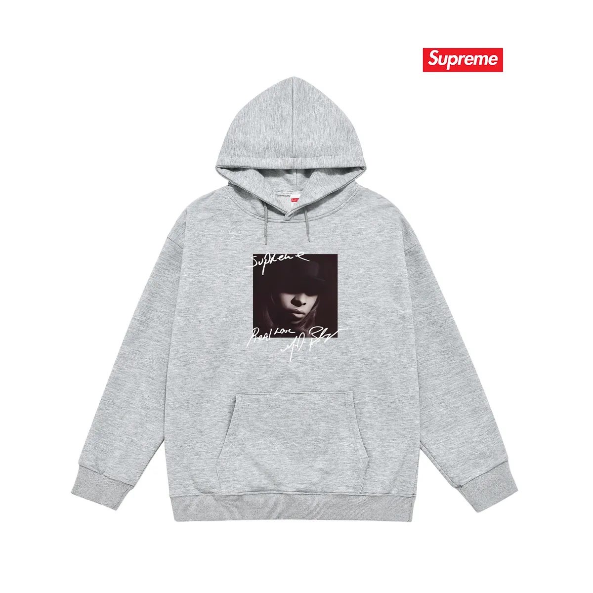 Style No. S2201 #terry P160💰 Velvet P170💰 Supreme FW19 Week 1 Mary J. Blige hooded sweatshirt Made of 400g large terry 430g silver fox velvet (drop shoulder large version) fabric, soft texture and no pilling Imported environmentally friendly printing glue The pattern is bright and three-dimensional Quality 💥Same style for men and women The upper body is trendy Color: black white gray Size: S M L XL XXL