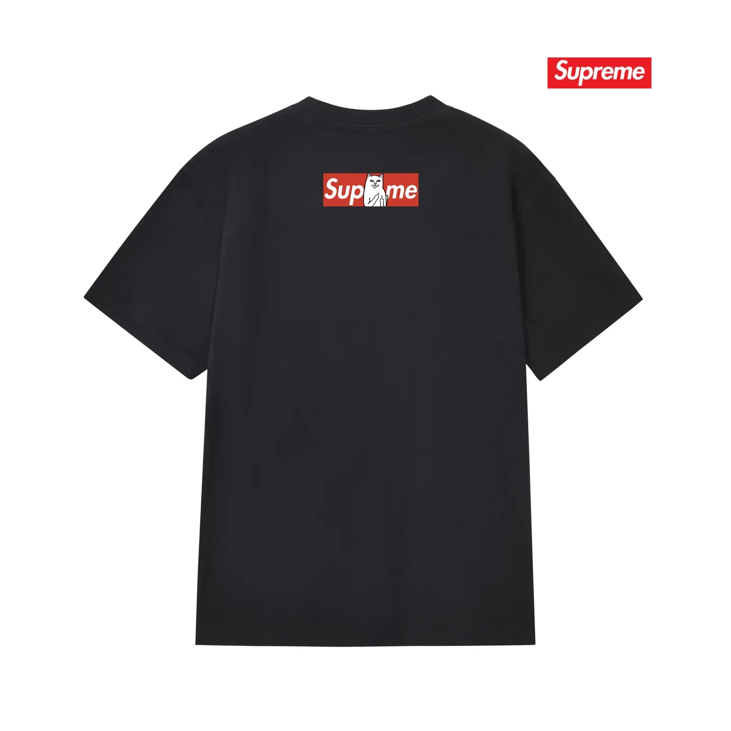 S232 P110💰 Sup Spoof Little Kitty Middle Finger Fashion Brand T-shirt Half Sleeve Men's and Women's Pure Cotton Round Neck Short Sleeve Loose Fit Made of 260g combed cotton double yarn All three standards from fabrics to accessories are in compliance with ZP Imported Matsui Company slurry printing will never crack The whole piece adopts three-needle five-thread technology (neckline-shoulder seam-sleeve seam double line, looks more three-dimensional and textured) The same process as the original version, classic version Feel free to compare zp. The whole piece adopts three-needle five-thread craftsmanship (neckline-shoulder seam-sleeve seam double thread, which looks more three-dimensional and textured). It has the same craftsmanship as the original original, classic version. Color: black, white, light gray, pink, navy. Size: S M L XL XXL
