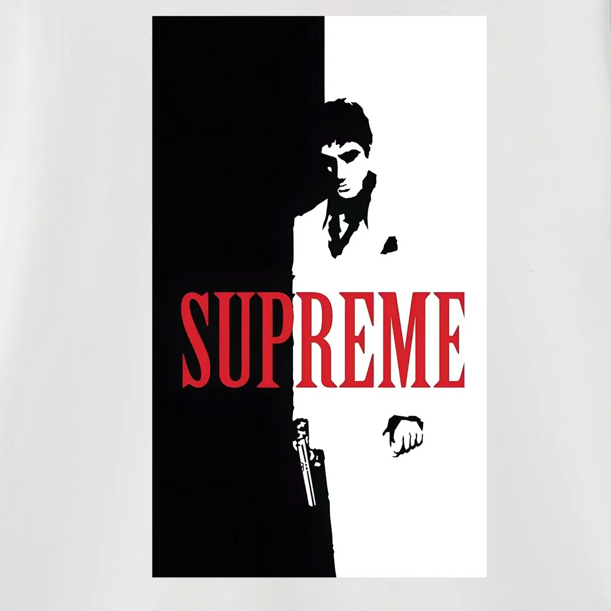 Style No. S1159 #terry p150💰 plus velvet 160💰 street sp scarface scarface movie poster character limited round neck sweatshirt Made of 400 grams of large terry (drop shoulder large version) fabric, soft and non-pilling texture, imported environmentally friendly printing glue, bright and three-dimensional pattern, quality 💥unisex style, top body is fashionable Color: black white gray Size: S M L XL XXL
