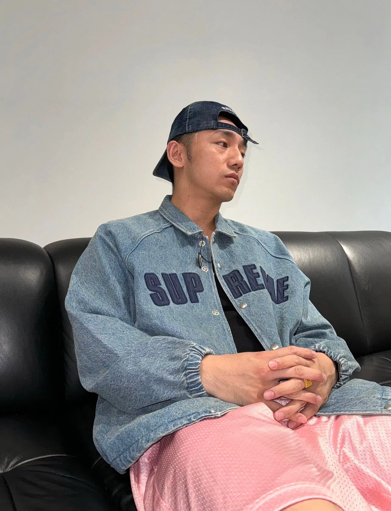 🅿️400 S291 Top Version Supreme SS25 WEEK17 Arc Denim Coaches Jacket Logo American Washed Coaches Jacket Same style for men and women Purchased in the original version All details are restored to the same Just close your eyes and enter Color: Black Denim Blue Pink Size: S M L XL (176 145 wear M loose)