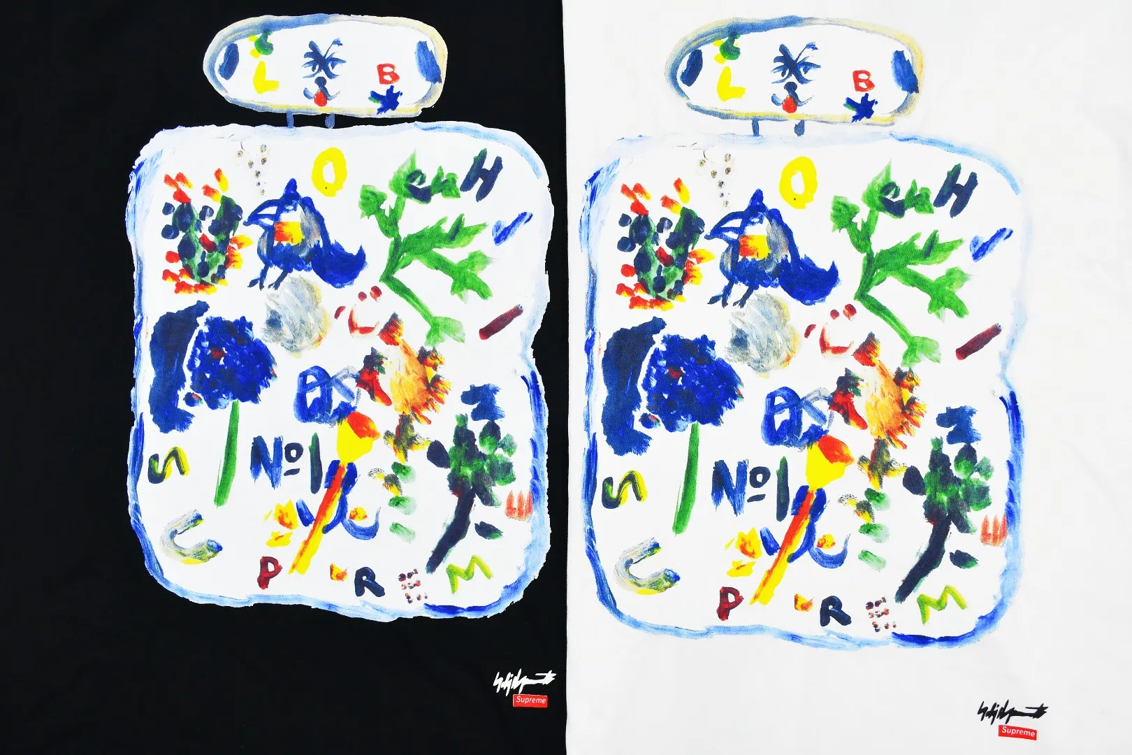 S244💰p150 Supreme 22FW Yohji Yamamoto Paint Tee Yamamoto Yohji co-branded hand-painted graffiti short-sleeved T-shirt. Refuse to look at pictures to make goods. Refuse to compare wrong versions. Use cylindrical seamless technology (original technology, there are no stitched bones on the side of the clothes, key points of identification) The fabrics are all custom-woven and dyed, 280g weight, 100% cotton, cylindrical fabric. Cylindrical fabric is a knitted fabric woven with a cylinder loom. The needles are distributed in a cylindrical shape on the fuselage. The gray fabric is a large cylinder, which needs to be opened and shaped before it can be used further. There are no slits on the side of the clothes, so there is no washing label on the side of ordinary short-sleeves. There is only one collar label behind the neck. The printing uses thermosetting ink printing imported from Belgium, also known as plastic ink, or self-adhesive ink. Its ingredients are: mainly composed of polyvinyl chloride (PVC) and phthalates, including PVC and phthalates, fixing agents, stabilizers The thermosetting ink is composed of a mixture of agents and thickeners, which is not the digital direct printing marketed on the market. The printing texture of thermosetting ink is unachievable by digital direct printing. The collar label has a watermark anti-counterfeiting effect, a real anti-counterfeiting layer, a version with a high probability of passing the inspection, and a high probability of passing the original packaging picture. Size：S-XL