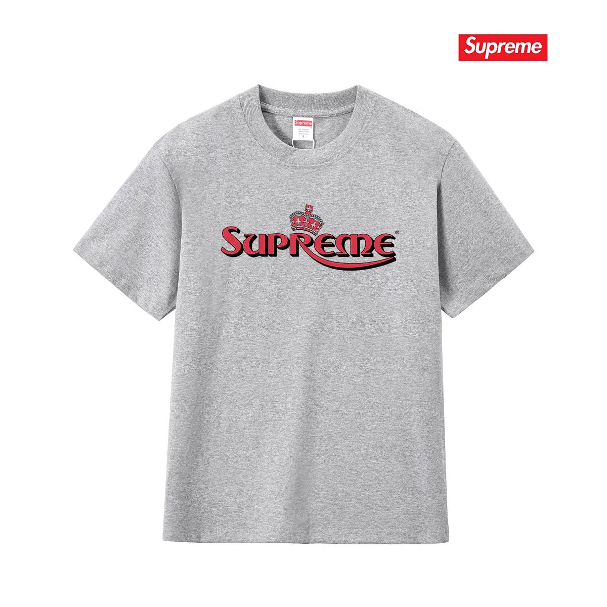S223 P110💰 SupSS23 WEEK18 series CROWN TEE letter printed round neck pullover short-sleeved T-shirt for men and women. Loose fit. Made of 260g combed cotton double yarn. From fabrics to accessories, all three standards are complete and comply with ZP. Imported Matsui company slurry printing will never crack. The whole piece is made with a three-needle five-thread process. The neckline-shoulder seam-sleeve seam is double-lined, and it looks more three-dimensional and textured. The process is the same as the authentic original version. The classic version. Feel free to compare zp. The whole piece is made of a three-needle five-thread process. The neckline-shoulder seam-sleeve seam is double-threaded, which looks more three-dimensional and textured. The process is the same as the authentic original version. The classic version. Color: Black White Light Gray Pink Navy Size: S M L XL XXL