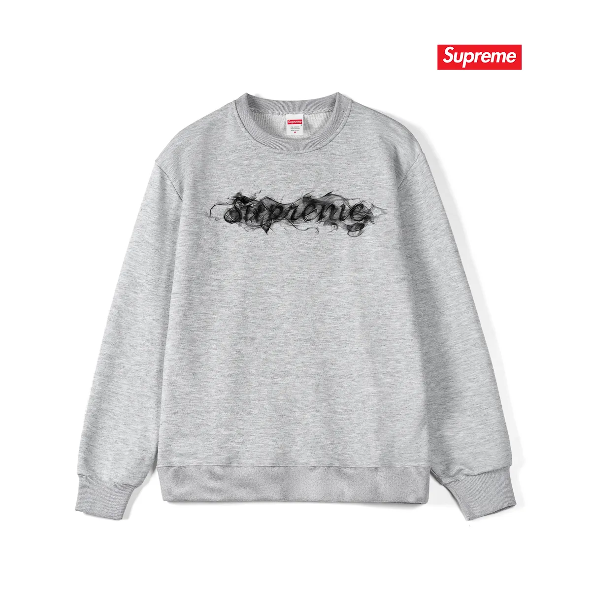 Style No. S1071 #terry p150💰 Velvet 160💰 Supreme Week0 Smoke Tee Smoke Logo smoke ring letters round neck sweatshirt Made of 400 grams of large terry (drop shoulder large version) fabric, soft texture and no pilling Imported environmentally friendly printing glue The pattern is bright and three-dimensional Quality 💥 Unisex style The upper body is trendy Color: black white gray Size: S M L XL XXL