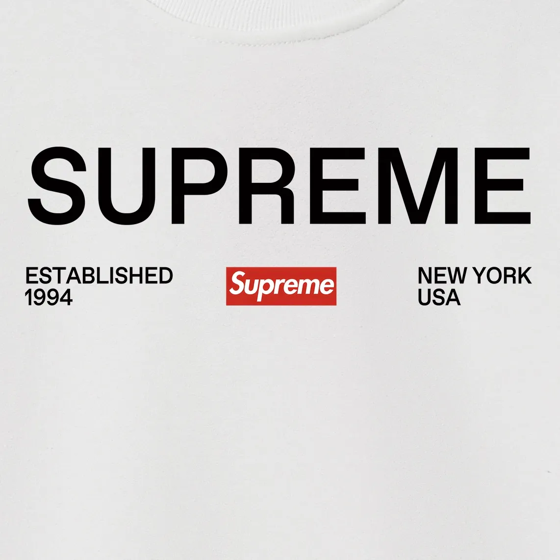 Style No. S1075 #terry p150💰 Velvet 160💰 Supreme Week 1 Est. 1994 Tee letter printed round neck sweatshirt Made of 400g large terry (drop shoulder large version) fabric, soft texture and no pilling Imported environmentally friendly printing glue The pattern is bright and three-dimensional Quality 💥Same style for men and women The upper body is trendy Color: black white gray Size: S M L XL XXL