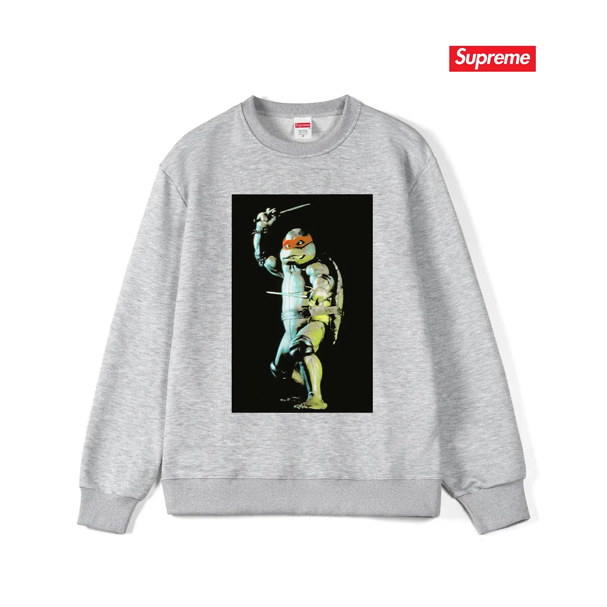 Style No. S1053 #terry p150💰 Plush 160💰 Supreme Week 1 Raphael Tee Teenage Mutant Ninja Turtles printed round neck sweatshirt Made of 400 grams of large terry (drop shoulder large version) fabric, soft texture and no pilling Imported environmentally friendly printing glue The pattern is bright and three-dimensional Quality 💥 Unisex style The upper body is trendy Color: Black White Gray Size: S M L XL XXL