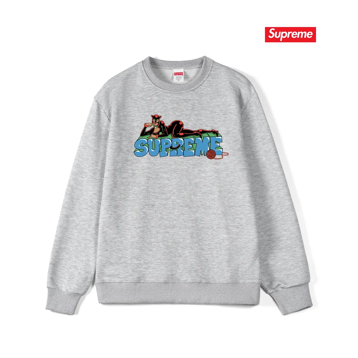 Style No. S1101 #terry p150💰 Velvet 160💰 Supreme FW22 Week1Catwoman Tee letter pattern printed round neck sweatshirt Made of 400 grams of large terry (drop shoulder large version) fabric, soft texture and no pilling Imported environmentally friendly printing glue The pattern is bright and three-dimensional Quality💥Same style for men and women The upper body is trendy Color: black white gray Size: S M L XL XXL