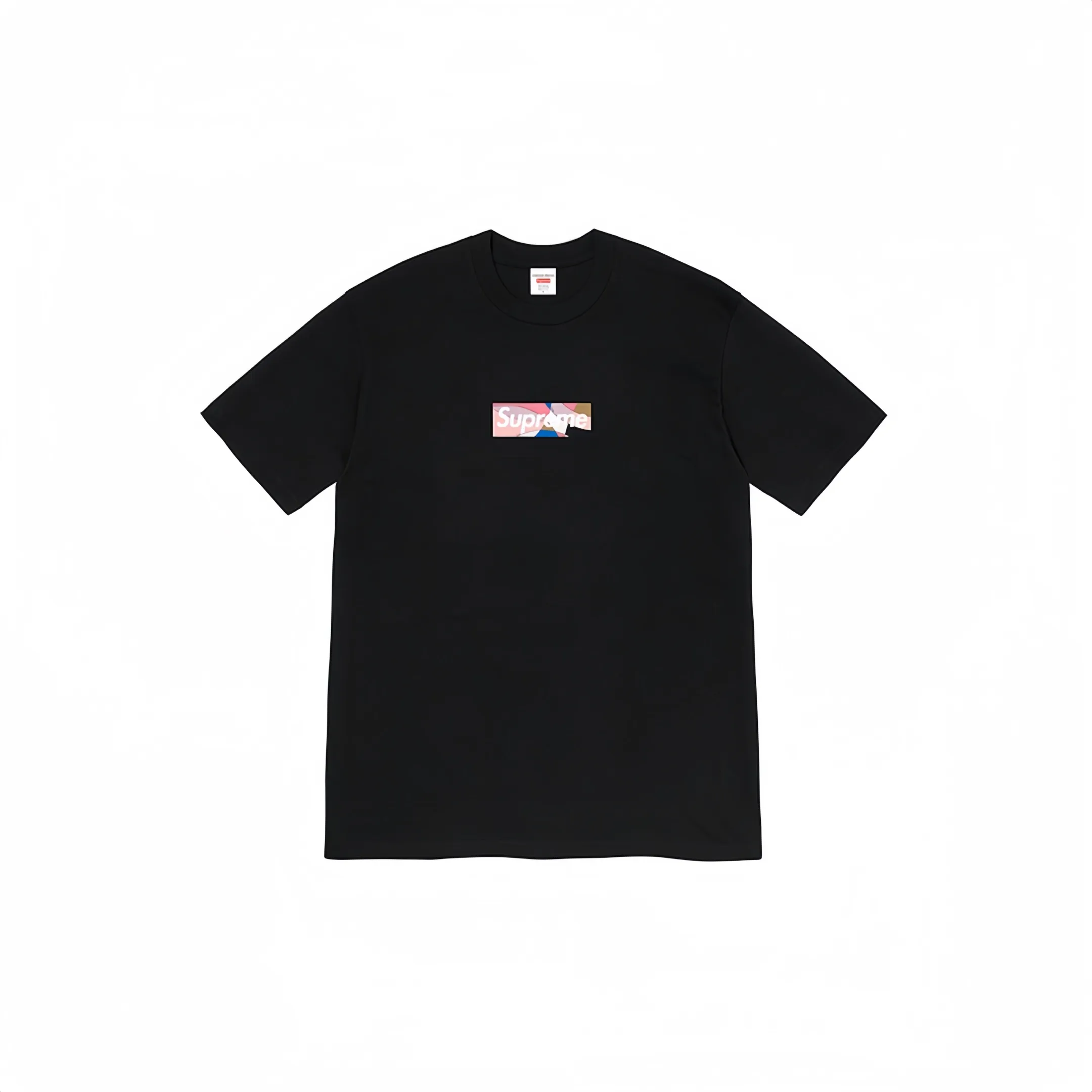 #S74 P110💰 Supreme Week 16 x Emilio Pucci co-branded Box Logo Tee Logo printed solid color short-sleeved T-shirt for men and women. Made of 260g combed cotton double yarn. From fabric to accessories, all three standards are complete and ZP. Imported Matsui company's slurry printing will never crack. The whole piece adopts three-needle five-thread technology. The collar-shoulder seam-sleeve seam is double-lined, which looks more three-dimensional and textured.) The same process as the original version, classic version Feel free to compare zp The whole piece adopts three-needle five-thread craftsmanship (neckline-shoulder seam-sleeve seam double thread, looks more three-dimensional and textured) and the same craftsmanship as the authentic original, classic version Color: black/black black/blue black/pink gray black gray blue gray pink white black white blue white pink (remember to note the nine colors) Size: S M L XL XXL