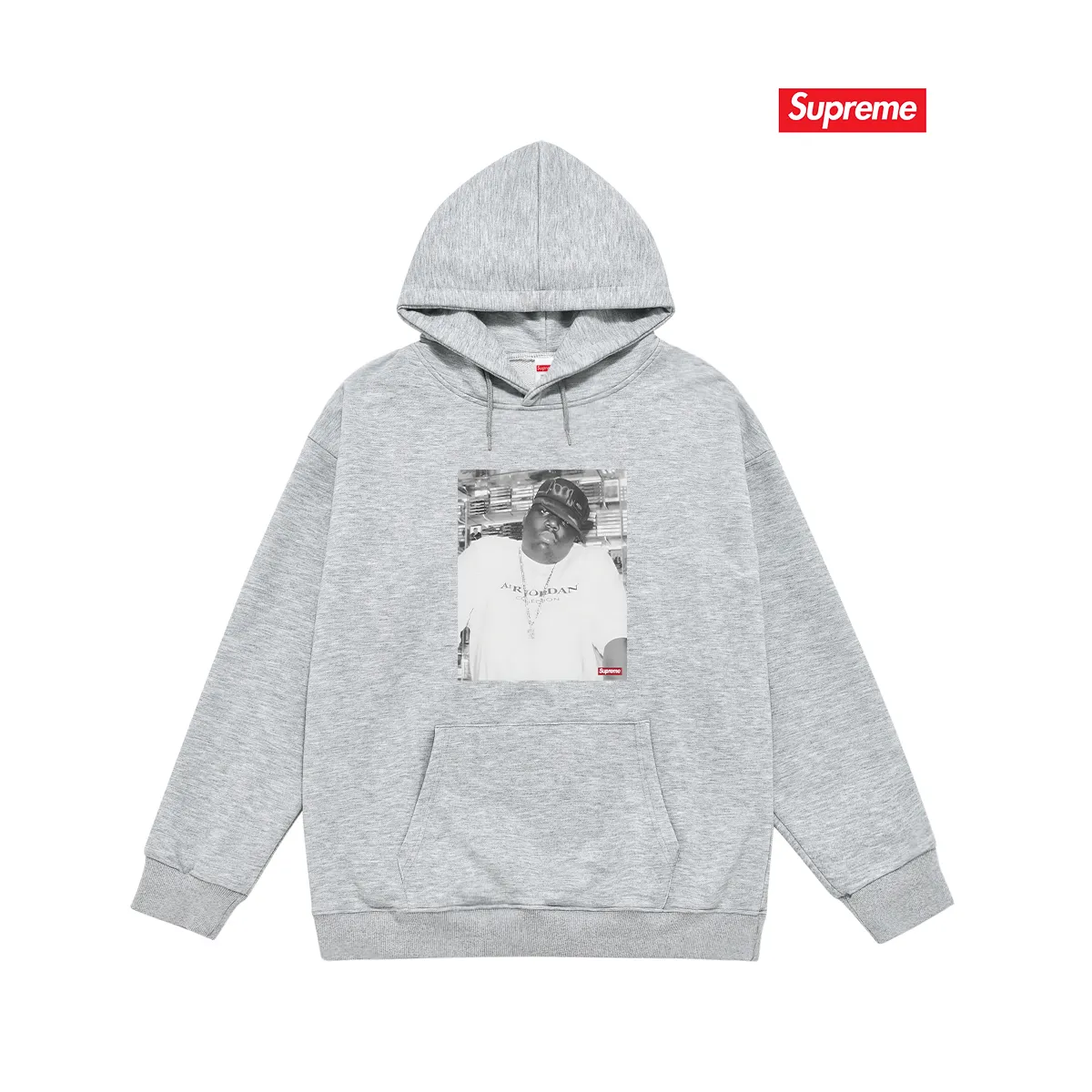 Style No. S2183 #terry P160💰 Velvet P170💰 Sup FW24 Casual, comfortable logo pattern on the chest, hooded sweatshirt Made of 400g large terry 430g silver fox velvet (off-shoulder large version) fabric, soft and non-pilling, imported environmentally friendly printing glue, bright and three-dimensional pattern, quality 💥Same style for men and women, the upper body is trendy Color: black white gray Size: S M L XL XXL