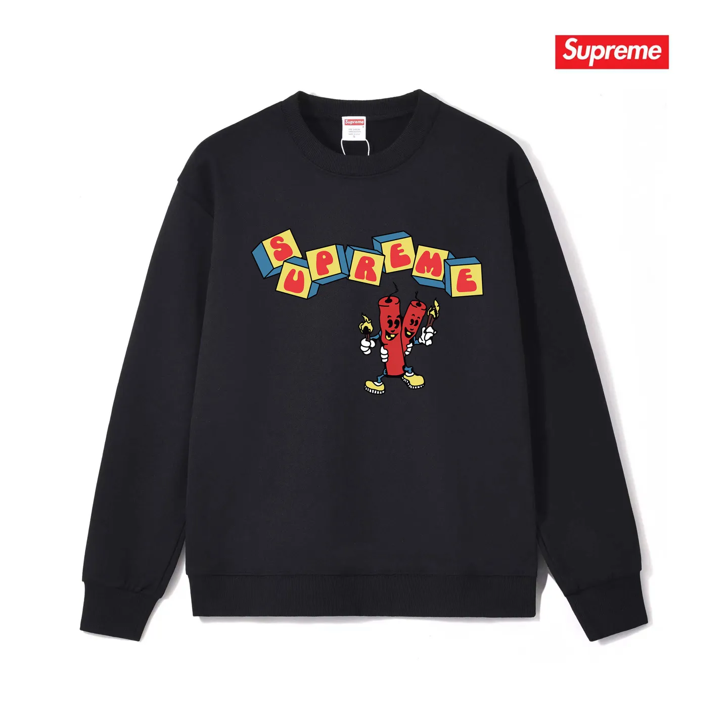 Style No. S1025 #terryp150💰 Velvet 160💰 Supreme SS19 Dynamite Tee printed round neck sweatshirt Made of 400g large terry (drop shoulder large version) fabric, soft texture and no pilling Imported environmentally friendly printing glue The pattern is bright and three-dimensional Quality 💥Same style for men and women The upper body is trendy Color: black white gray Size: S M L XL XXL