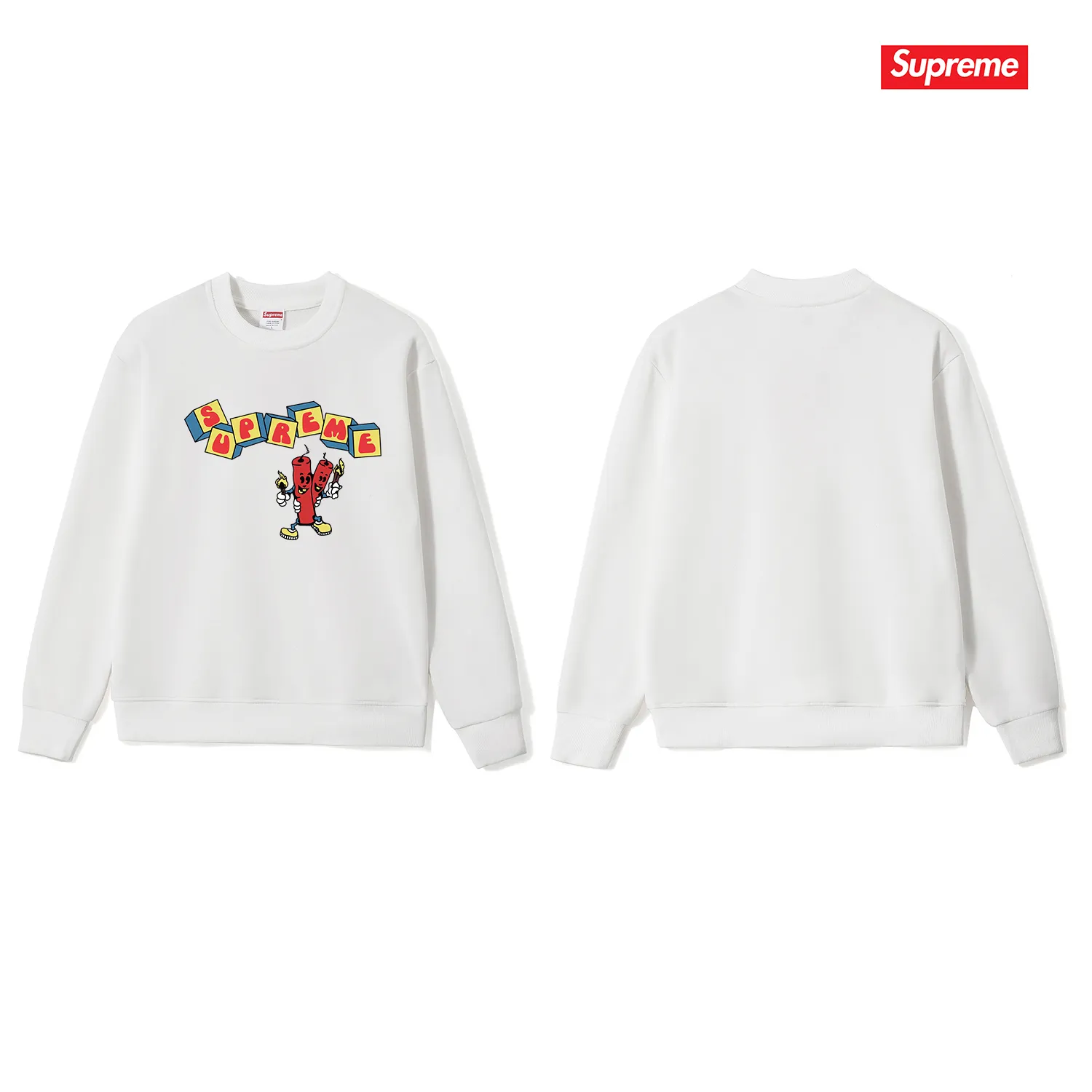 Style No. S1025 #terryp150💰 Velvet 160💰 Supreme SS19 Dynamite Tee printed round neck sweatshirt Made of 400g large terry (drop shoulder large version) fabric, soft texture and no pilling Imported environmentally friendly printing glue The pattern is bright and three-dimensional Quality 💥Same style for men and women The upper body is trendy Color: black white gray Size: S M L XL XXL