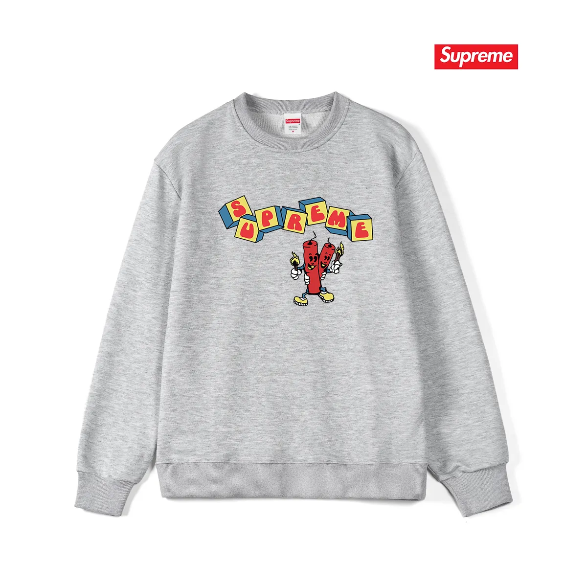 Style No. S1025 #terryp150💰 Velvet 160💰 Supreme SS19 Dynamite Tee printed round neck sweatshirt Made of 400g large terry (drop shoulder large version) fabric, soft texture and no pilling Imported environmentally friendly printing glue The pattern is bright and three-dimensional Quality 💥Same style for men and women The upper body is trendy Color: black white gray Size: S M L XL XXL