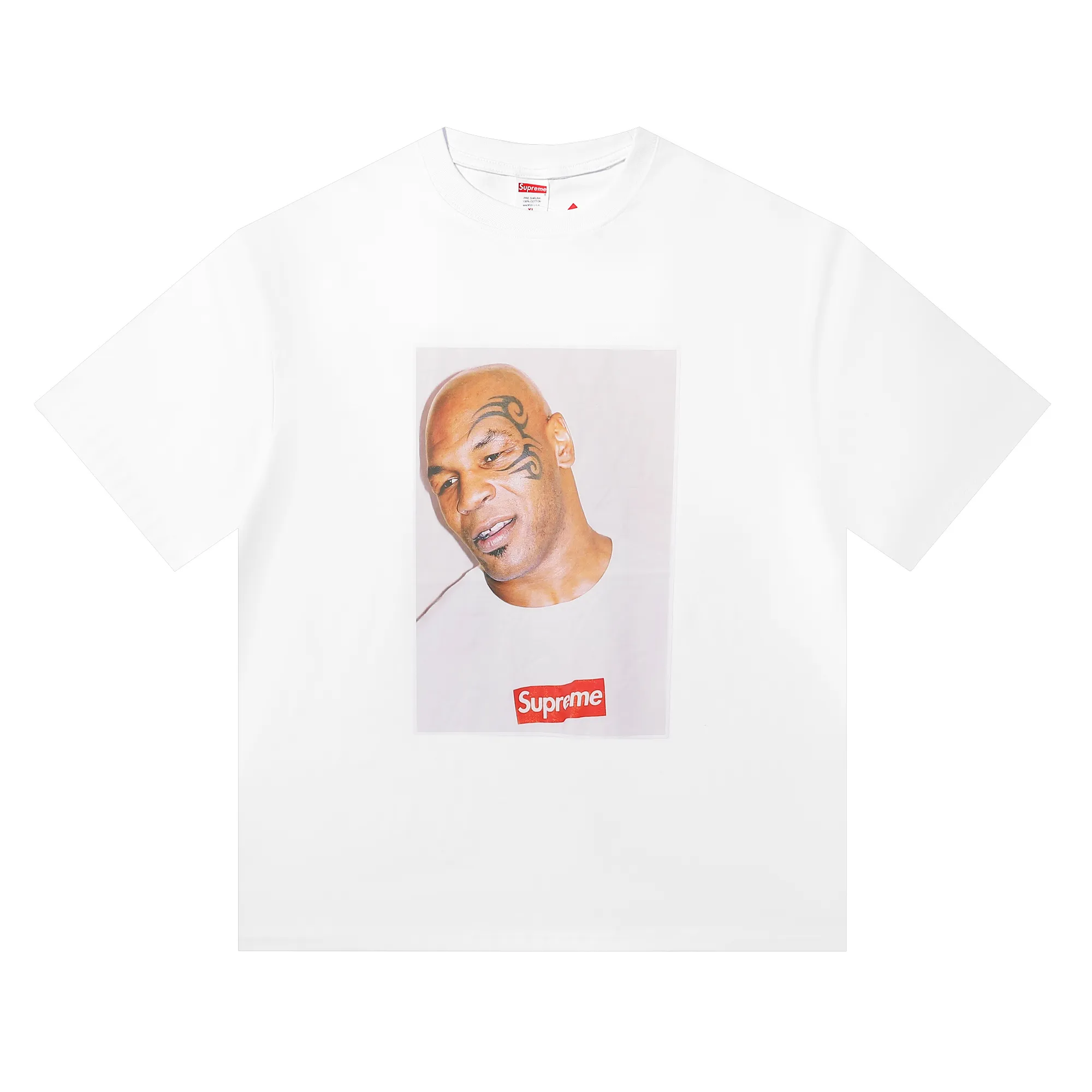 P136 supreme Tyson character avatar white size shoulder width chest length S 52 56 70 M 54 58 72 L 56 60 74 XL 58 62 76