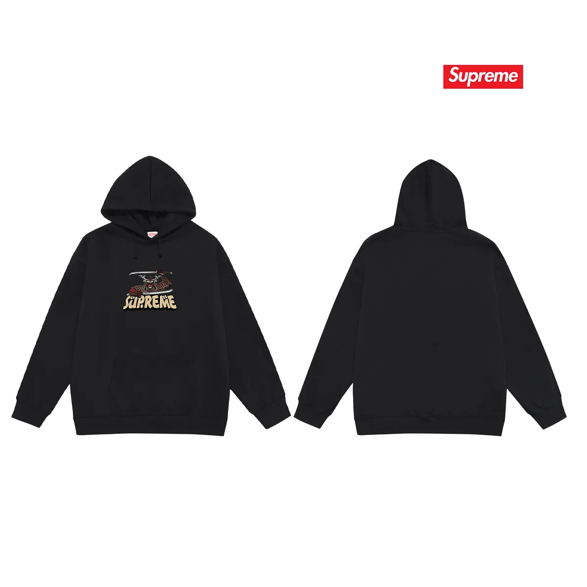 Style No. S2218 #terry P160💰 Velvet P170💰 SUP armor Japanese samurai anime font hooded sweatshirt Made of 400g large terry 430g silver fox velvet (off-shoulder large version) fabric Soft texture and no pilling Imported environmentally friendly printing glue The pattern is bright and three-dimensional Quality 💥Same style for men and women The upper body is trendy Color: black white gray Size: S M L XL XXL