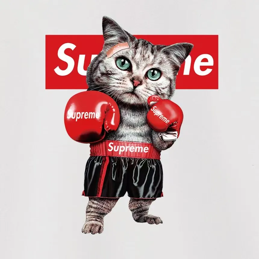 Style No. S1219 #terry p150💰 plus fleece 160💰 Sup New Japanese boxer cat couple round neck sweatshirt Made of 400g large terry (drop shoulder large version) fabric, soft texture and no pilling Imported environmentally friendly printing glue The pattern is bright and three-dimensional Quality 💥Same style for men and women The upper body is trendy Color: black white gray Size: S M L XL XXL