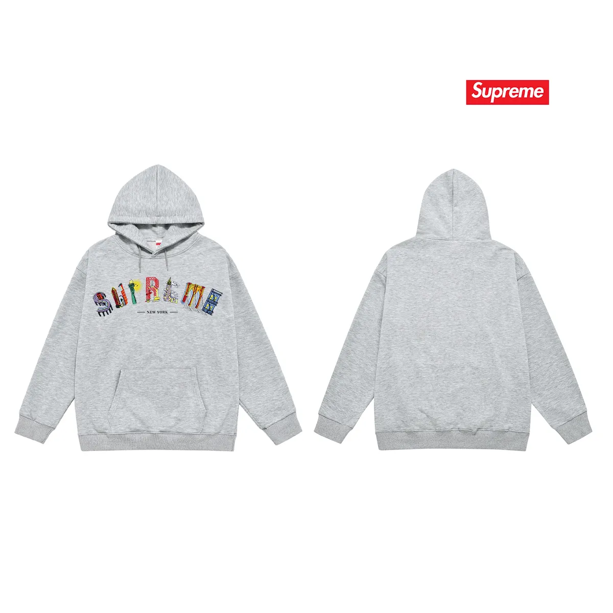 Style No. S2137 #Terry P160💰 Velvet P170💰 Fashionable new heavyweight pure cotton Sup letter printed hooded sweatshirt. Made of 400g large terry 430g silver fox velvet (drop shoulder large version) fabric. The texture is soft and non-pilling. Imported environmentally friendly printing glue. The pattern is bright and three-dimensional. Quality💥Same style for men and women. The upper body is trendy. Color: black white gray Size: S M L XL XXL