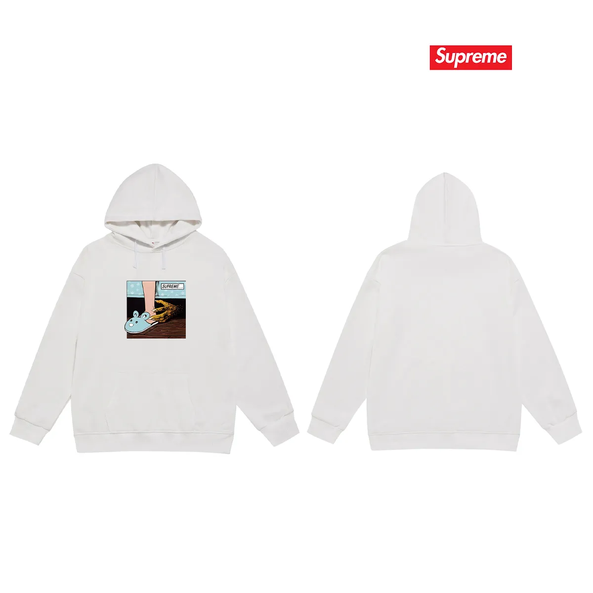 Style No. S2202 #terry P160💰 Velvet P170💰 Supreme American trendy brand unisex hooded sweatshirt. Made of 400g large terry 430g silver fox velvet (drop shoulder large version) fabric. The texture is soft and non-pilling. Imported environmentally friendly printing glue. The pattern is bright and three-dimensional. Quality💥Same style for men and women. The upper body is trendy. Color: black white gray Size: S M L XL XXL