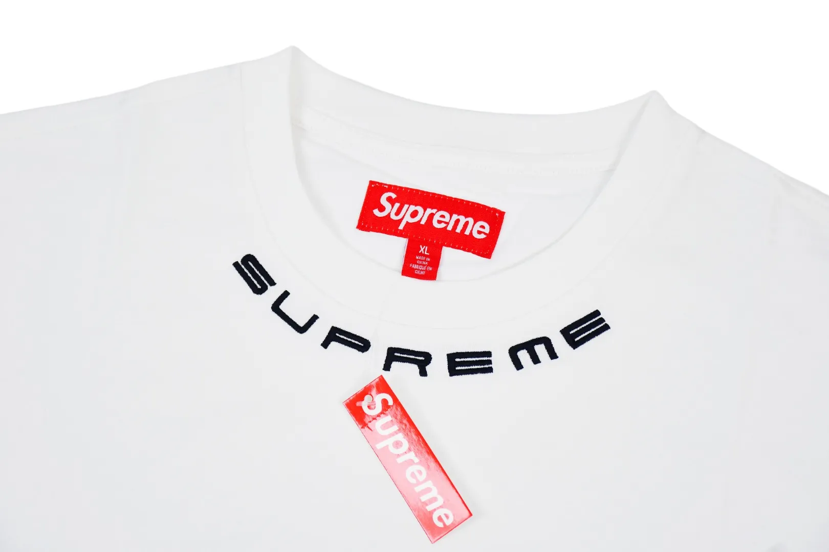 S594💰p156 Supreme 23fw COLLAR LOGO L/S TOP Embroidery Long-sleeved T-shirt ZP test Custom weaving and dyeing Pure cotton 320g Fabric Embroidery is done by BEHRINGER BEKS-Y924 machine (one level higher than Tajima embroidery machine) Embroidery thickness, saturation and size are consistent with ZP Customized ZP co-branding Main label/wash water label/tag/packaging bag The version with a high probability of passing the test will pass the original packaging picture. Size: S-XL