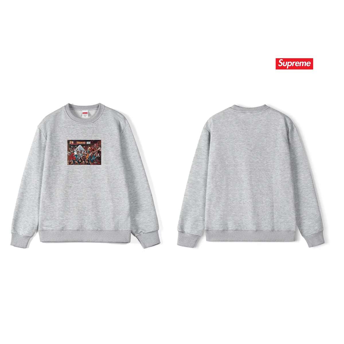 Style No. S1203 #terry p150💰 Velvet 160💰 Supreme 25SS Ernie Barnes artist oil painting round neck sweatshirt Made of 400g large terry (drop shoulder large version) fabric, soft texture and no pilling Imported environmentally friendly printing glue The pattern is bright and three-dimensional Quality 💥Same style for men and women The upper body is trendy Color: black white gray Size: S M L XL XXL