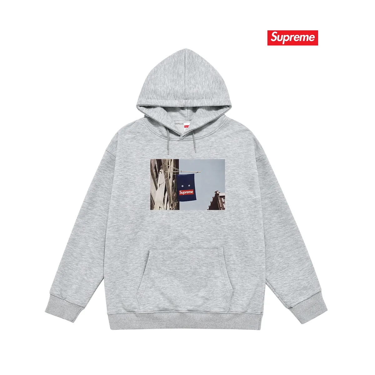 Style number S2005 #terry P160💰 Velvet P170💰 Supreme FW19 Week 1 Banner Tee hooded sweatshirt Made of 400g large terry 430g silver fox velvet (drop shoulder large version) fabric, soft texture and no pilling Imported environmentally friendly printing glue The pattern is bright and three-dimensional Quality 💥Same style for men and women The upper body is fashionable Color: black white gray Size: S M L XL XXL