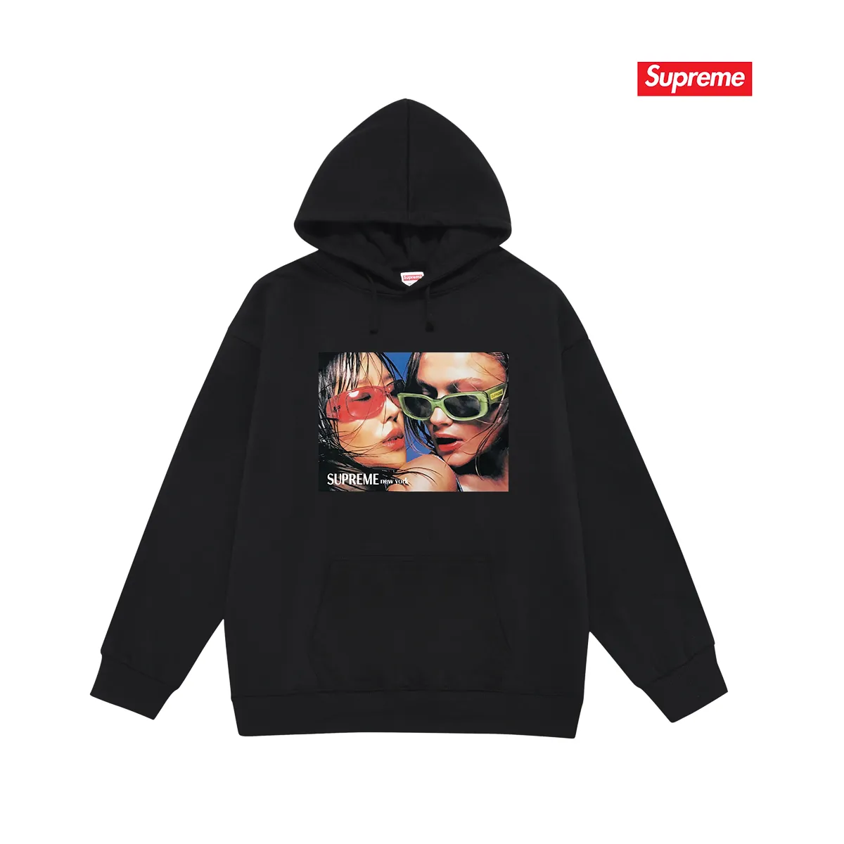 Style No. S2102 #terry P160💰 Velvet P170💰 Supreme SS23 Week9 EYEWEARTEE character print hooded sweatshirt Made of 400g large terry 430g silver fox velvet (off-shoulder large version) fabric, soft and non-pilling, imported environmentally friendly printing glue, bright and three-dimensional pattern, quality 💥Same style for men and women, the upper body is trendy Color: black white gray Size: S M L XL XXL