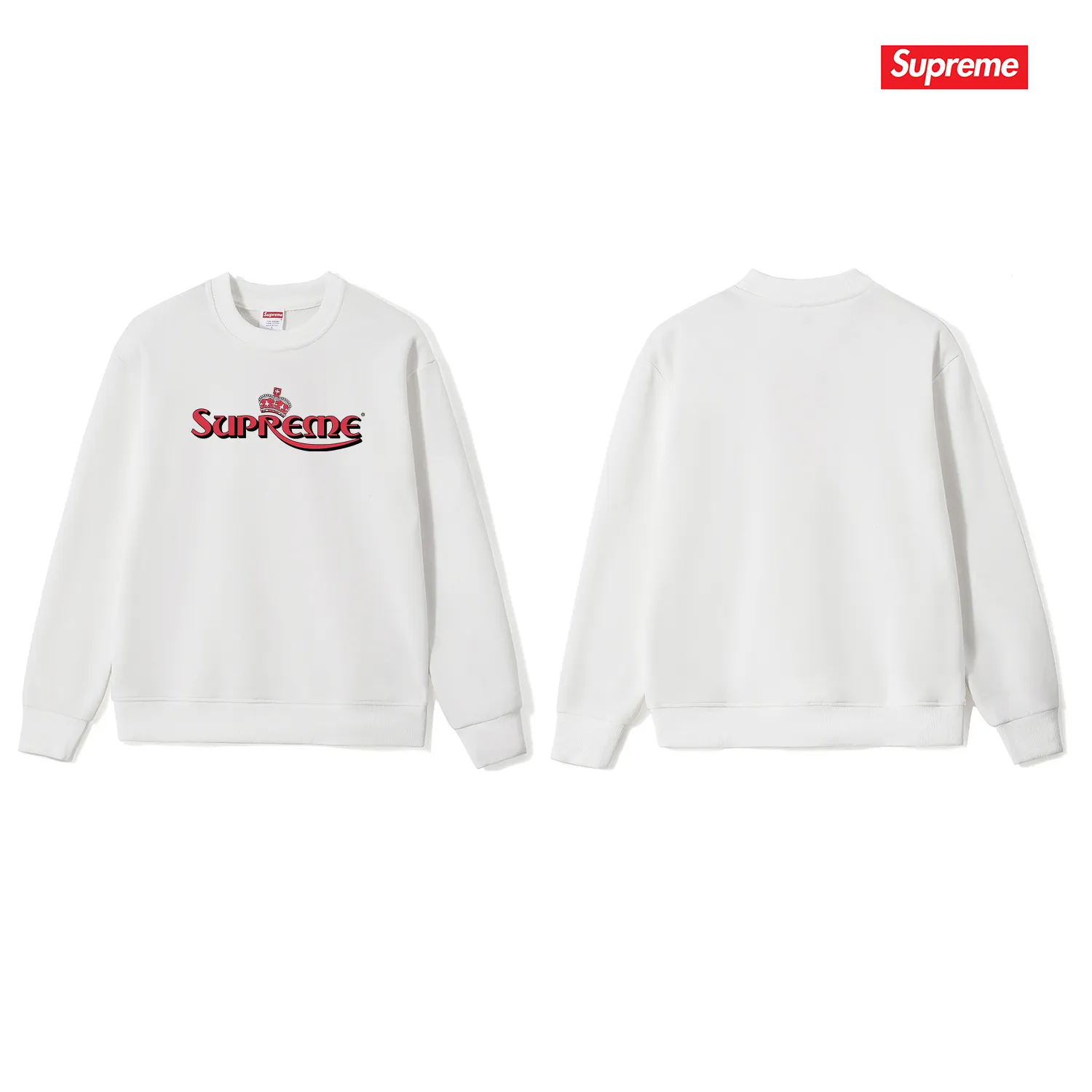 Style No. S1223 #terry p150💰 Velvet 160💰 SupSS23 WEEK18 series CROWN TEE letter printed round neck sweatshirt Made of 400 grams of large terry (drop shoulder large version) fabric, soft texture and no pilling Imported environmentally friendly printing glue The pattern is bright and three-dimensional Quality 💥Same style for men and women The upper body is trendy Color: black white gray Size: S M L XL XXL