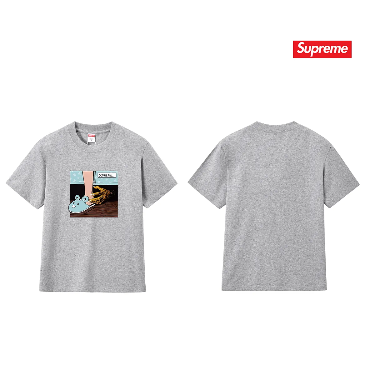 S202 P110💰 Summer sup European and American trendy brand new men and women couple T-shirt pattern casual co-branded pure cotton print short-sleeved loose and loose version. Made of 260g combed cotton double yarn. From fabric to accessories, all three standards are complete and follow ZP. Imported Matsui company slurry printing will never crack. The whole piece adopts three-needle five-thread process. The neckline-shoulder seam-sleeve seam is double-lined, which looks more three-dimensional and textured.) The same process as the original version, classic version Feel free to compare zp. The whole piece adopts three-needle five-thread craftsmanship (neckline-shoulder seam-sleeve seam double thread, which looks more three-dimensional and textured). It has the same craftsmanship as the original original, classic version. Color: black, white, light gray, pink, navy. Size: S M L XL XXL
