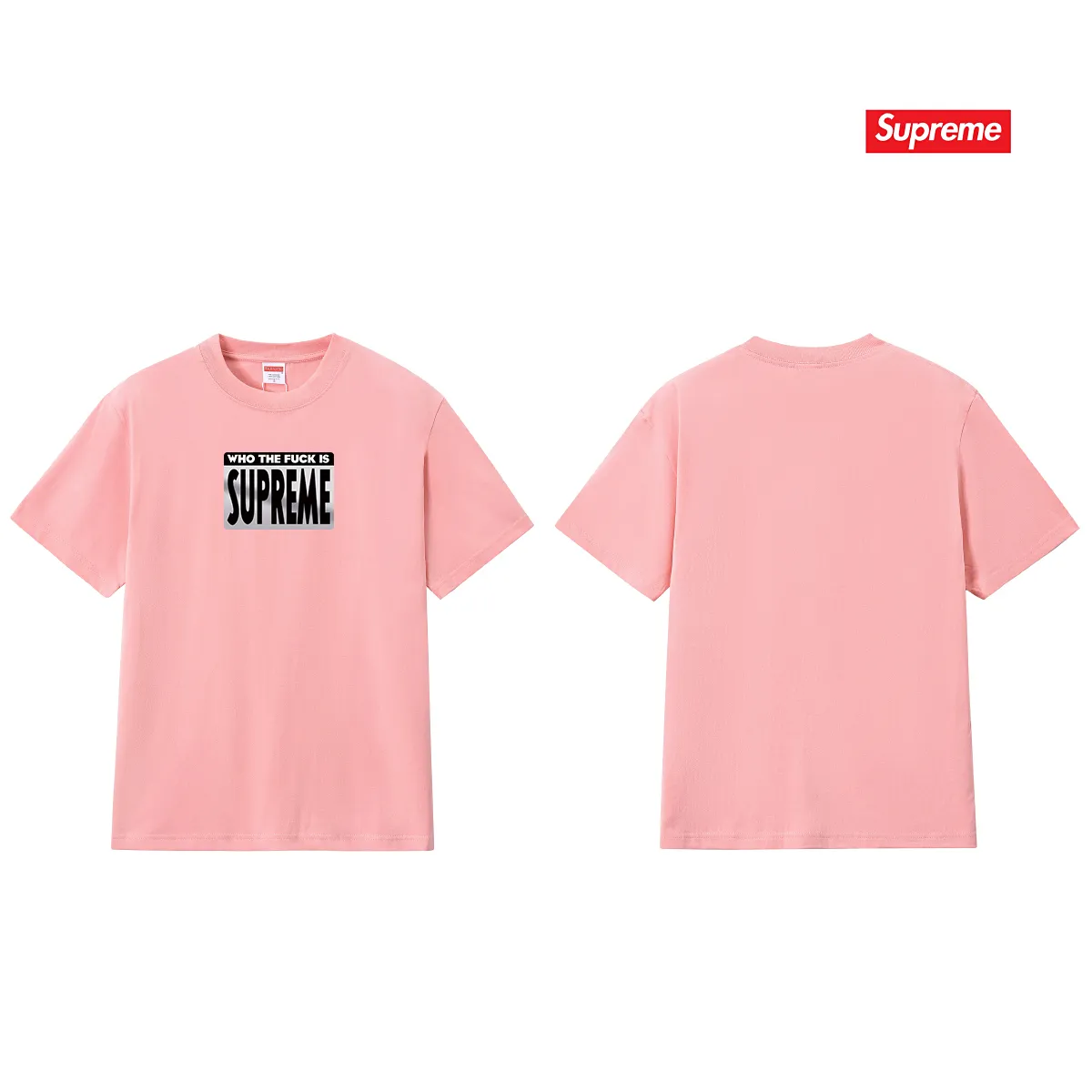 S150 P110💰 Supreme 19SS Who The Fuck Tee Dirty Words Big BOX LOGO Short-sleeved T-shirt Loose fit Made of 260g combed cotton double yarn All three standards from fabrics to accessories are complete ZP Imported Matsui company slurry printing will never crack The whole piece adopts three-needle five-thread technology The neckline-shoulder seam-sleeve seam is double-lined, which looks more three-dimensional and textured) The same process as the authentic original, classic version Feel free to compare zp. The whole piece adopts three-needle five-thread craftsmanship (neckline-shoulder seam-sleeve seam double thread, which looks more three-dimensional and textured). It has the same craftsmanship as the original original, classic version. Color: black, white, pink, navy blue, light gray. Size: S M L XL XXL