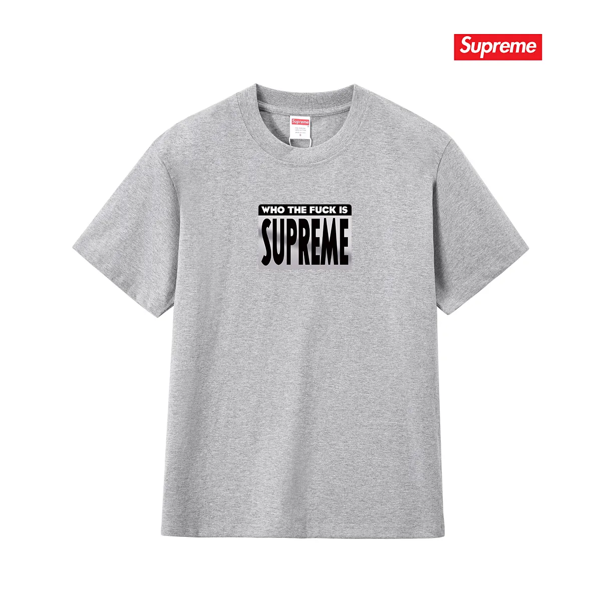 S150 P110💰 Supreme 19SS Who The Fuck Tee Dirty Words Big BOX LOGO Short-sleeved T-shirt Loose fit Made of 260g combed cotton double yarn All three standards from fabrics to accessories are complete ZP Imported Matsui company slurry printing will never crack The whole piece adopts three-needle five-thread technology The neckline-shoulder seam-sleeve seam is double-lined, which looks more three-dimensional and textured) The same process as the authentic original, classic version Feel free to compare zp. The whole piece adopts three-needle five-thread craftsmanship (neckline-shoulder seam-sleeve seam double thread, which looks more three-dimensional and textured). It has the same craftsmanship as the original original, classic version. Color: black, white, pink, navy blue, light gray. Size: S M L XL XXL