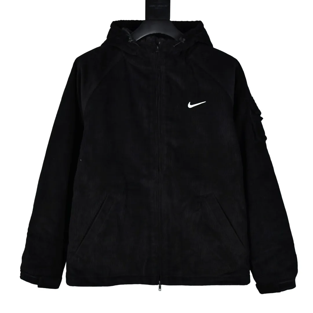 🅿️680 S218 Supreme Nike 22FW Arc Corduroy Hooded Jacket Corduroy Padded Jacket Outer Jacket Custom-woven and dyed 8-watt 48×148 non-elastic corduroy material, the corduroy is made of 8-pit high velvet, 600 grams in weight, environmentally friendly water washing, cold air shrinking and shaping, the fabric cycle is 40 days, all have undergone high-temperature color-fixing treatment, diamond-shaped cotton design inside, customized full set of co-branded accessories Size:S~XL