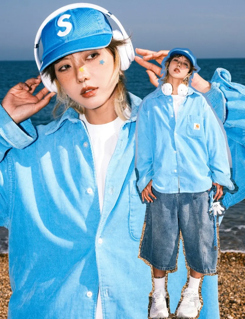 🅿️126 N051 Sup 50SS Pigment Coated S Logo 6-Panel Big S embroidered washed distressed peaked baseball cap black off-white green blue red