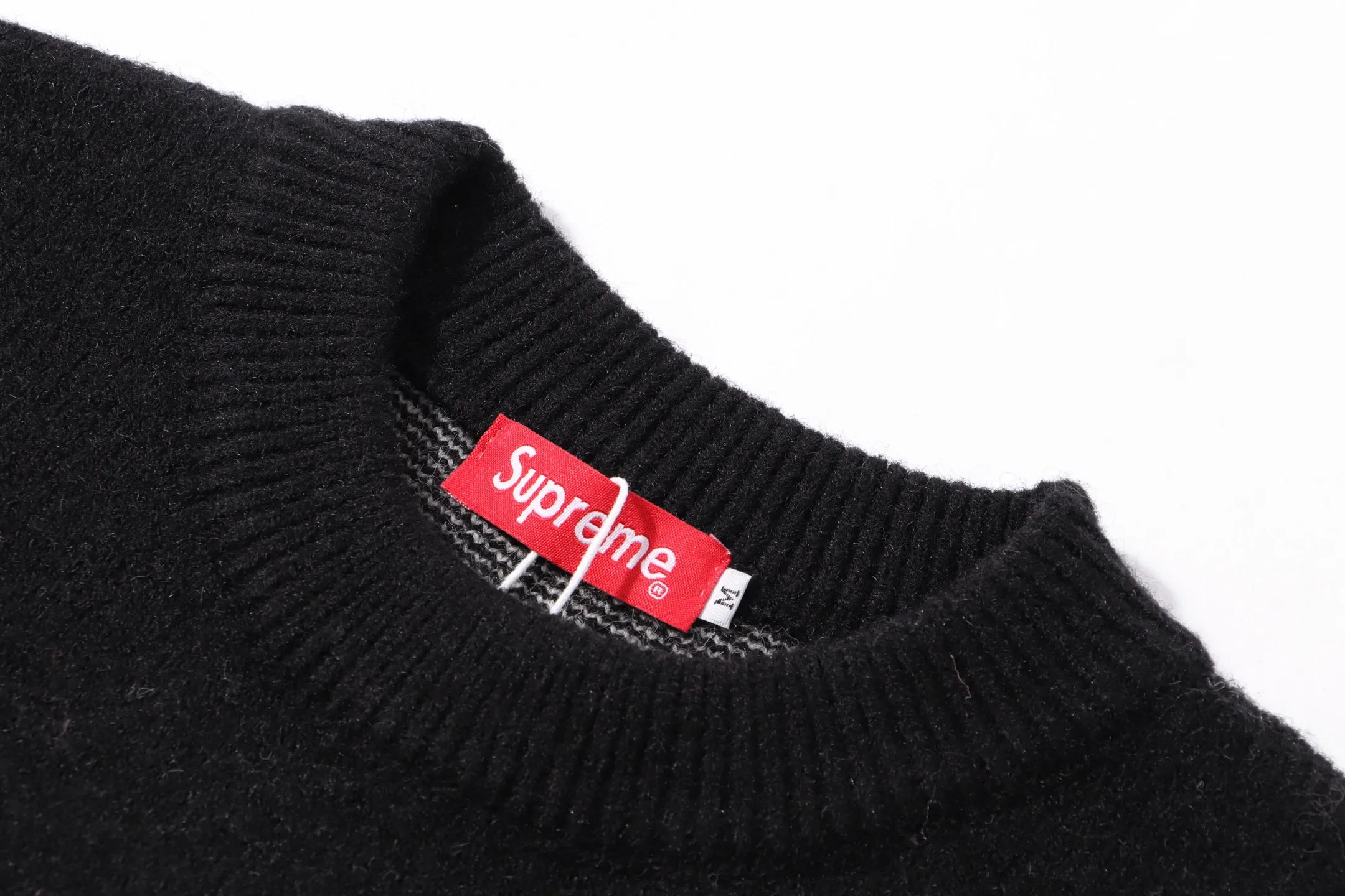 P280 Sup letter cross on the back round neck knitted wool sweater Color: Gray Black Orange Size: S M L XL XXL