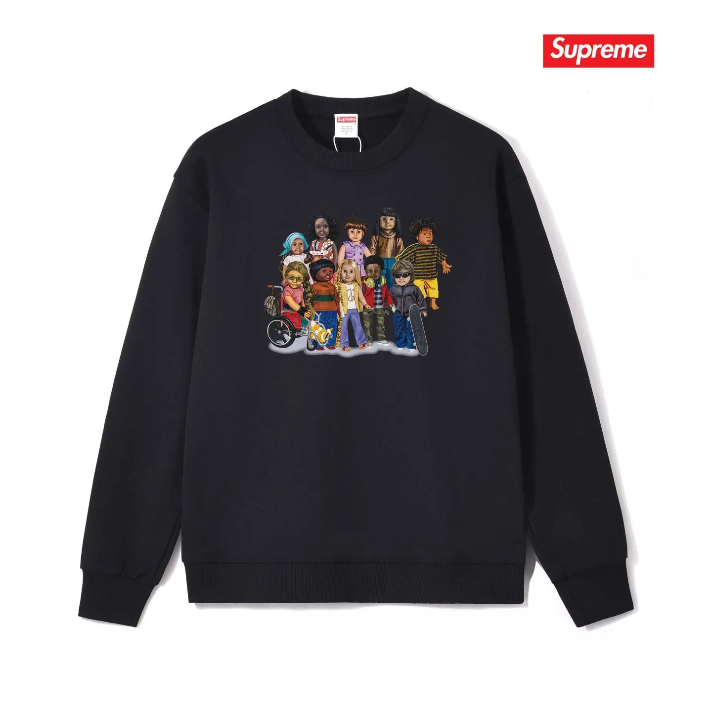 Style No. S1111 #terry p150💰 Velvet 160💰 SupremeSS23 spring and summer series Week1 CHILDREN TEE cartoon character print round neck sweatshirt Made of 400g large terry (drop shoulder large version) fabric, soft texture and no pilling Imported environmentally friendly printing glue The pattern is bright and three-dimensional Quality 💥Same style for men and women The upper body is trendy Color: black white gray Size: S M L XL XXL