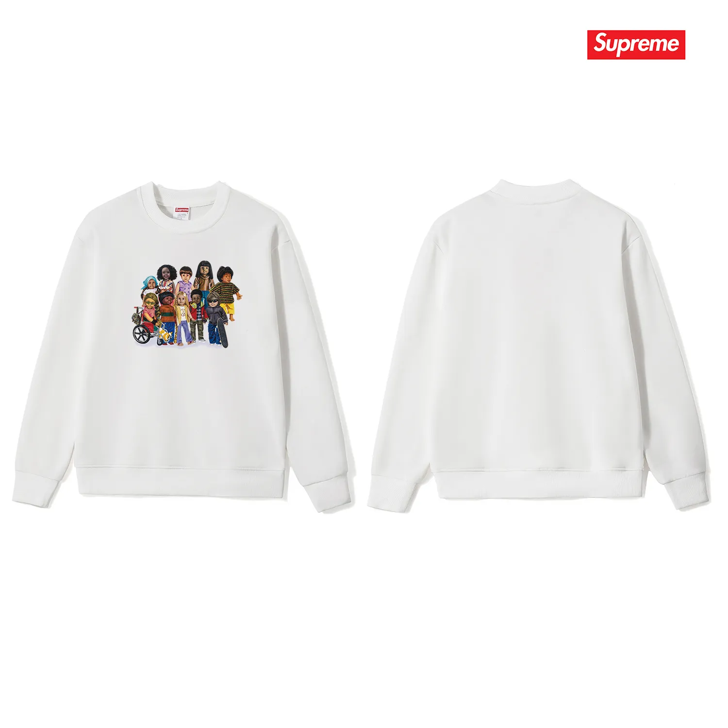 Style No. S1111 #terry p150💰 Velvet 160💰 SupremeSS23 spring and summer series Week1 CHILDREN TEE cartoon character print round neck sweatshirt Made of 400g large terry (drop shoulder large version) fabric, soft texture and no pilling Imported environmentally friendly printing glue The pattern is bright and three-dimensional Quality 💥Same style for men and women The upper body is trendy Color: black white gray Size: S M L XL XXL