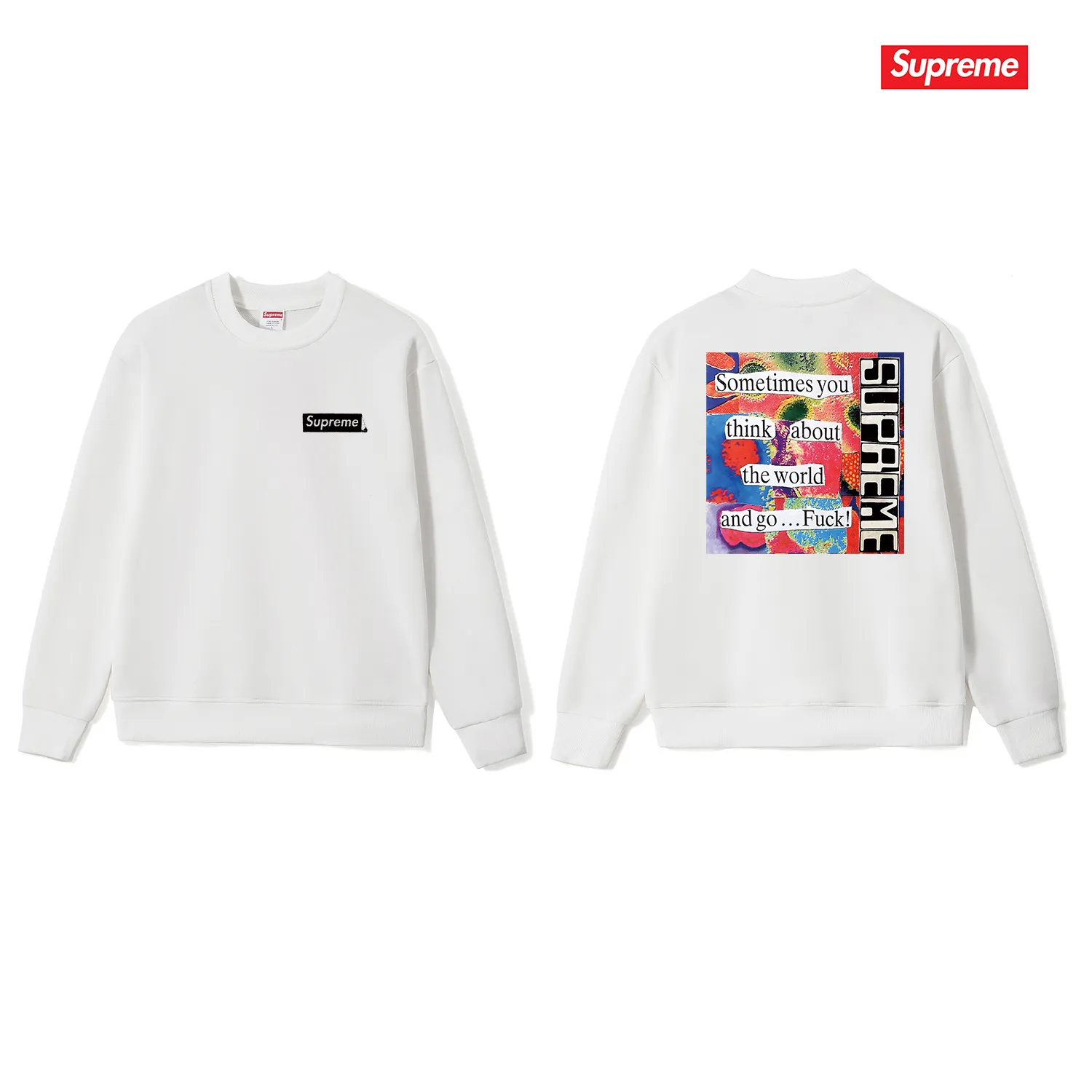 Style No. S1070 #terry p150💰 Velvet 160💰 Supreme FW23 WEEK7 STATIC TEE letter round neck sweatshirt Made of 400g large terry (drop shoulder large version) fabric, soft texture and no pilling Imported environmentally friendly printing glue The pattern is bright and three-dimensional Quality💥Same style for men and women The upper body is fashionable Color: black white gray Size: S M L XL XXL