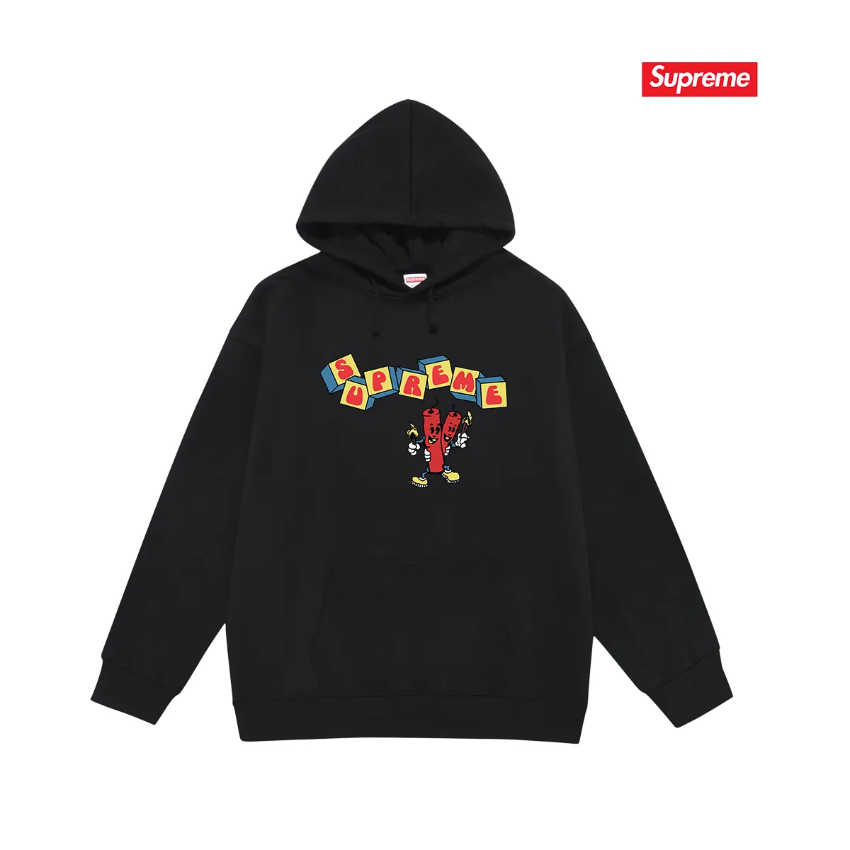 Style number S2025 #terry P160💰 Velvet P170💰 Supreme SS19 Dynamite Tee printed hooded sweatshirt Made of 400g large terry 430g silver fox velvet (drop shoulder large version) fabric, soft texture and no pilling Imported environmentally friendly printing glue The pattern is bright and three-dimensional Quality 💥Same style for men and women The upper body is trendy Color: black white gray Size: S M L XL XXL